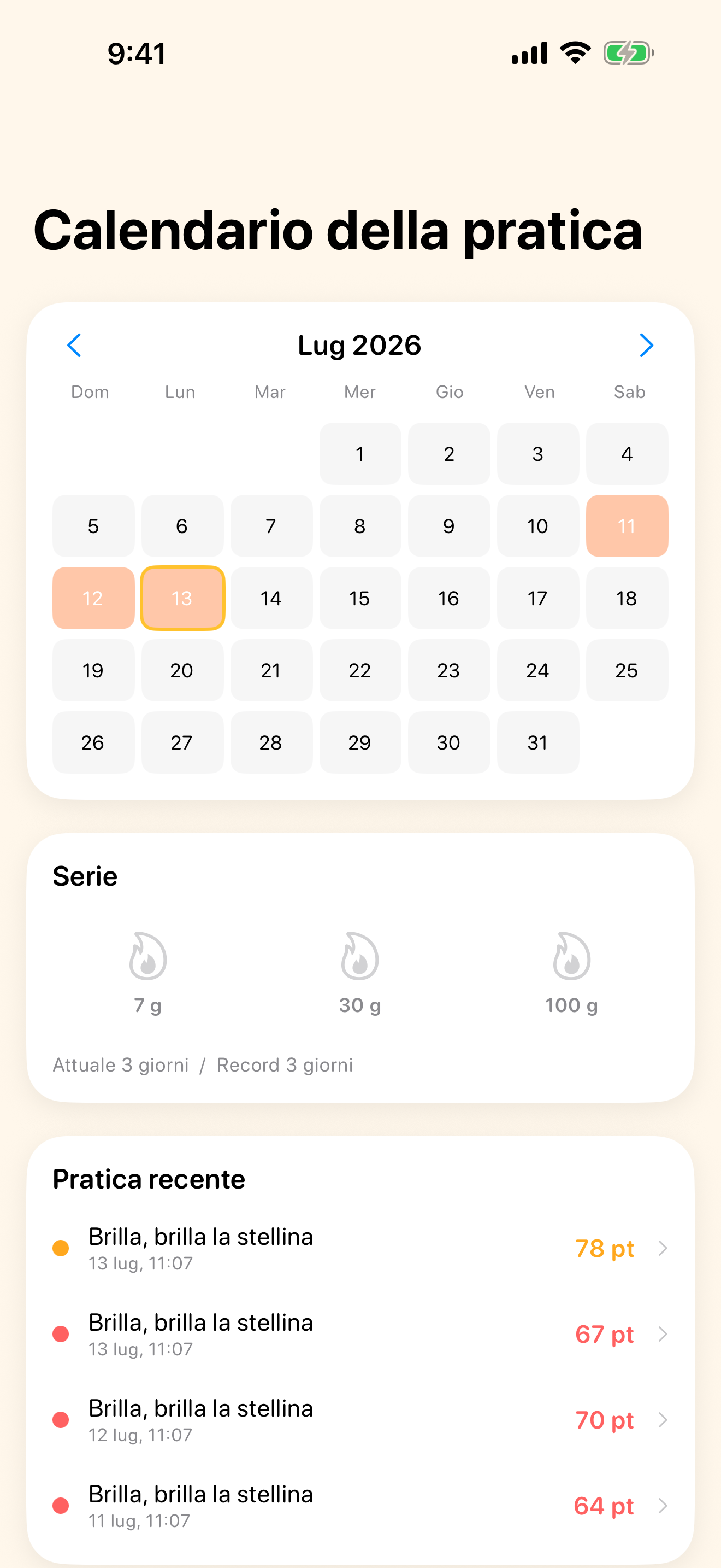 Guarda i tuoi progressi