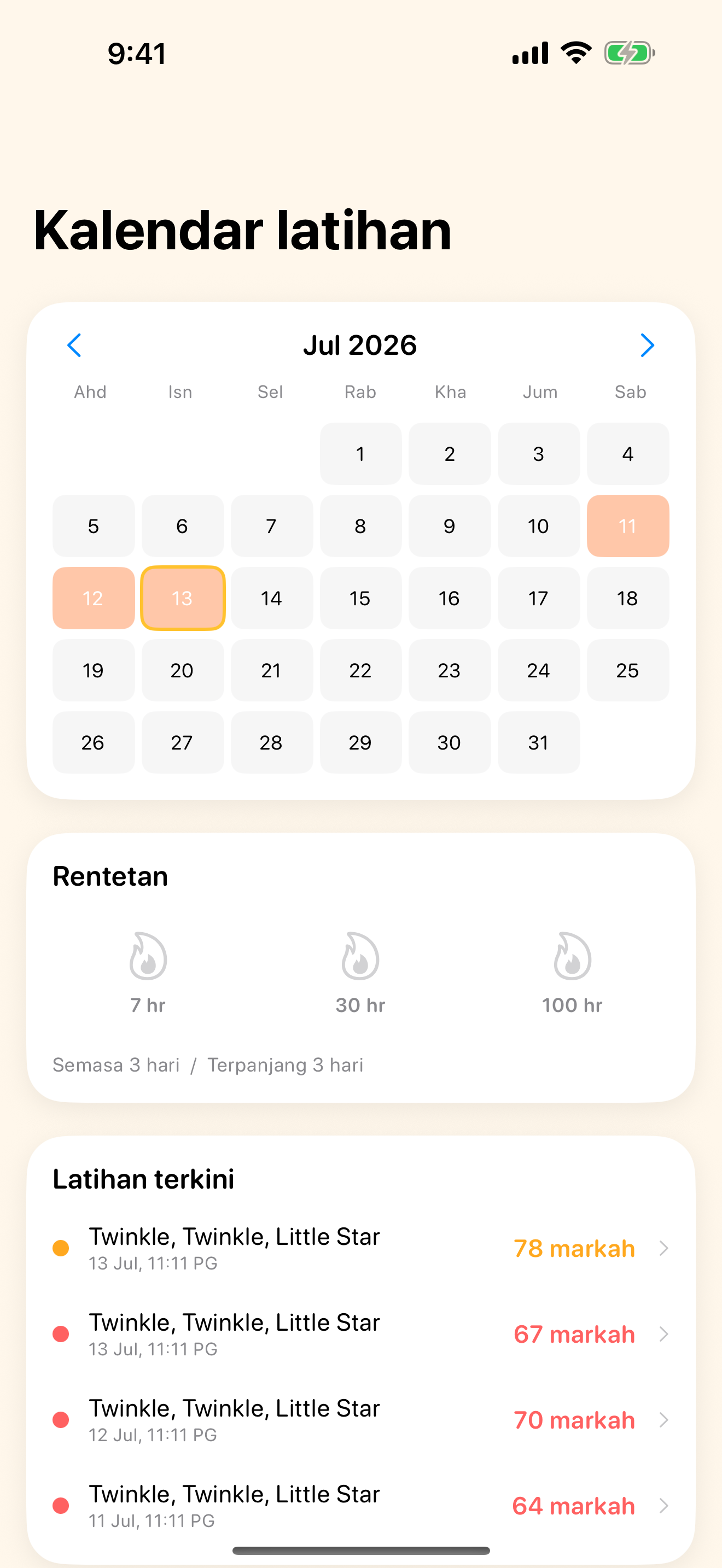 Lihat kemajuan anda