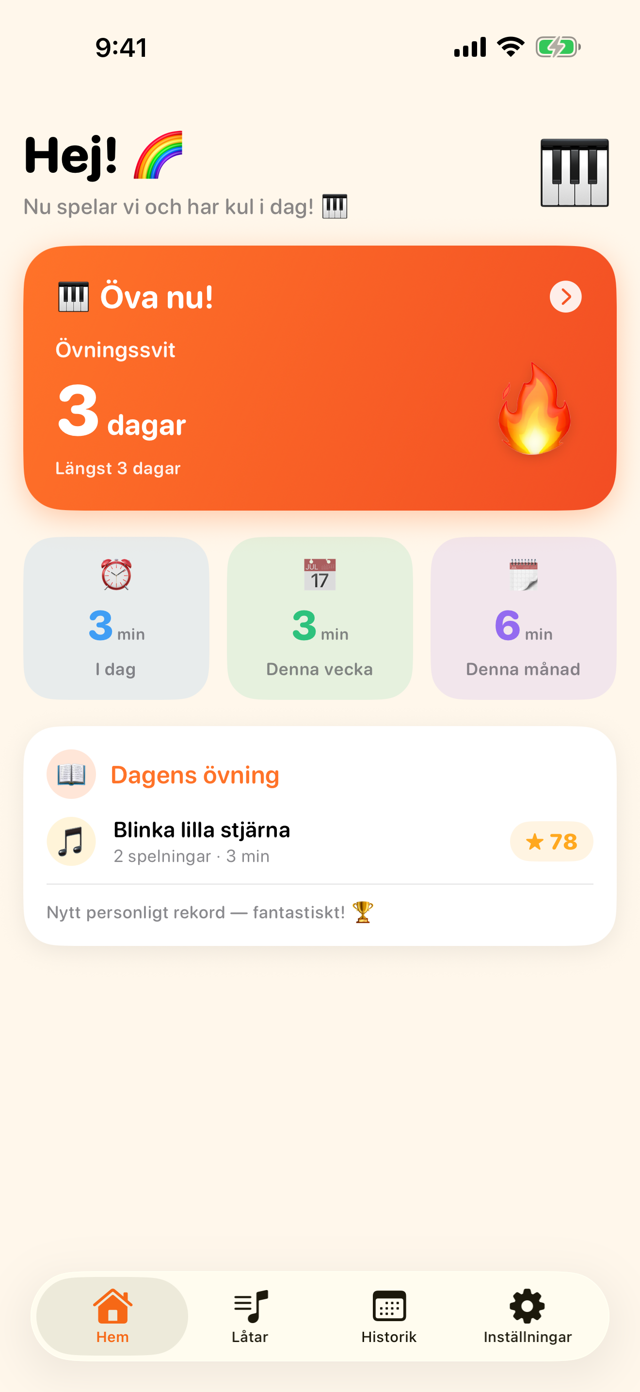 Pianoappen du öppnar varje dag