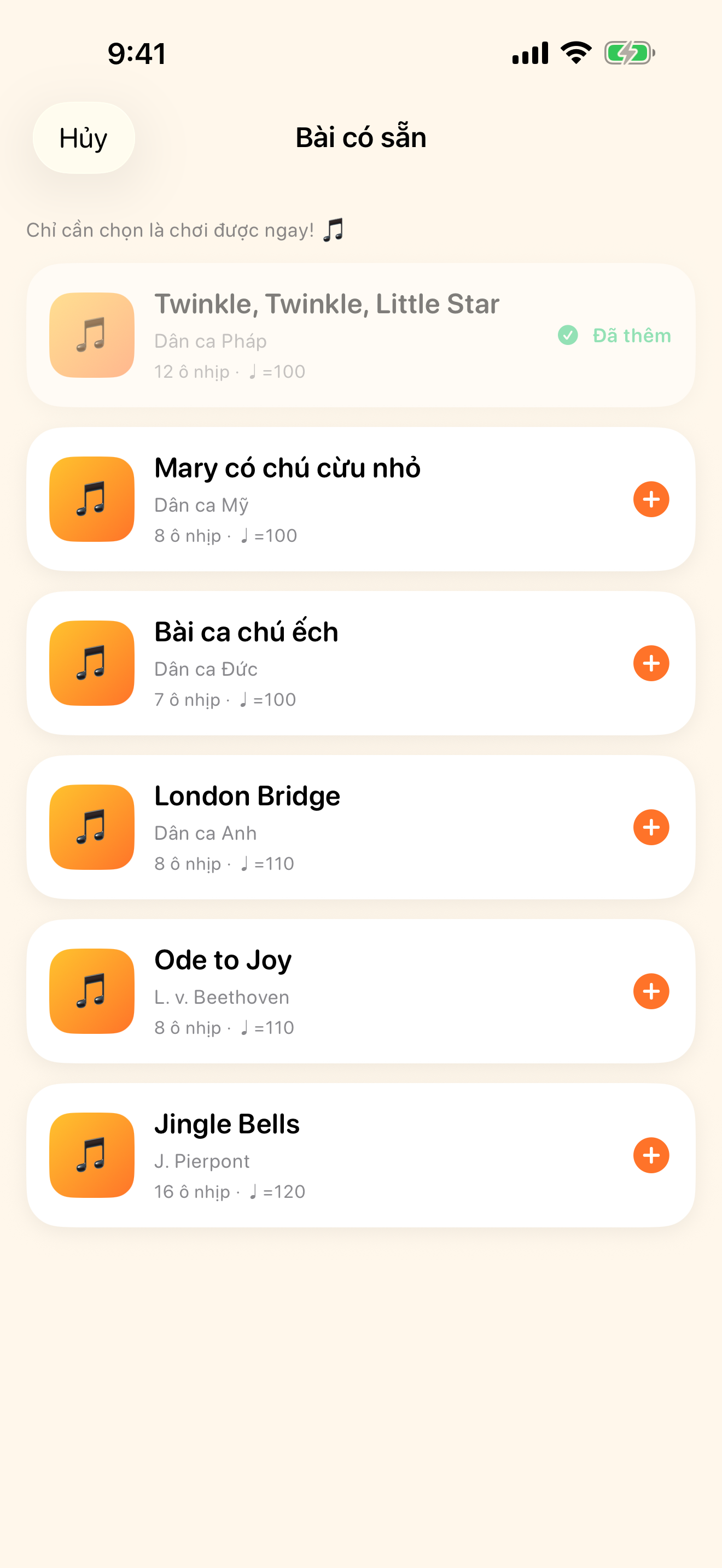 Bắt đầu ngay với kho bài hát có sẵn