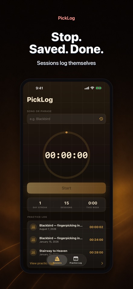 PickLog: Guitar Practice Timer 7