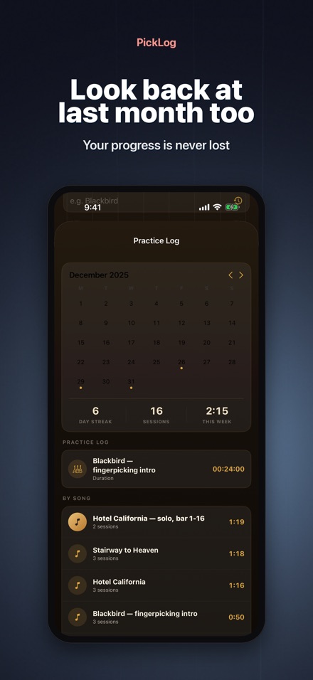 PickLog: Guitar Practice Timer 10