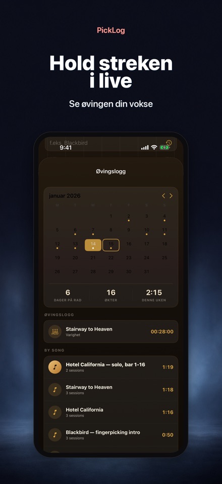 PickLog: Gitarøvings-timer 4
