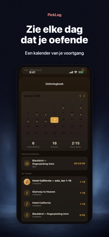 PickLog: Gitaaroefening Timer 3