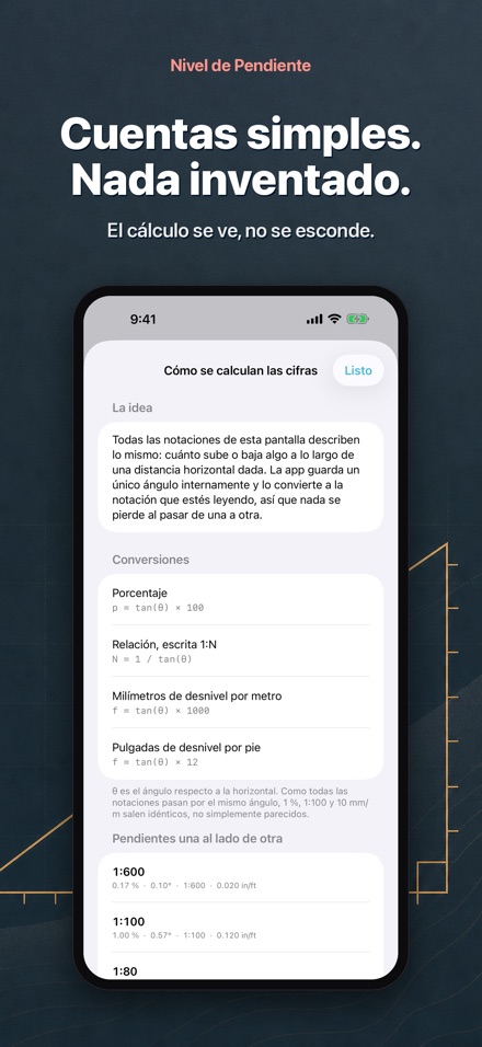 Nivel de pendiente y desnivel 9