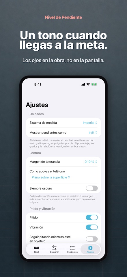 Nivel de pendiente y desnivel 10