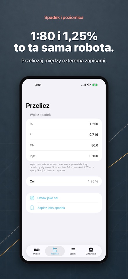 Spadek i poziomica 4