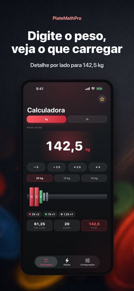 PlateMathPro: Calc. anilhas
