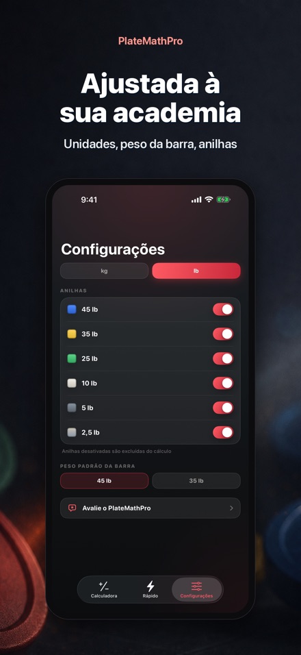 PlateMathPro: Calc. anilhas 10