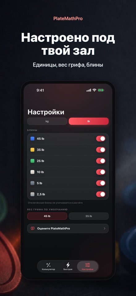 PlateMathPro: Расчёт блинов 10