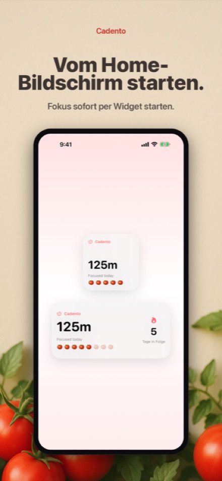 Fokus direkt vom Homescreen starten