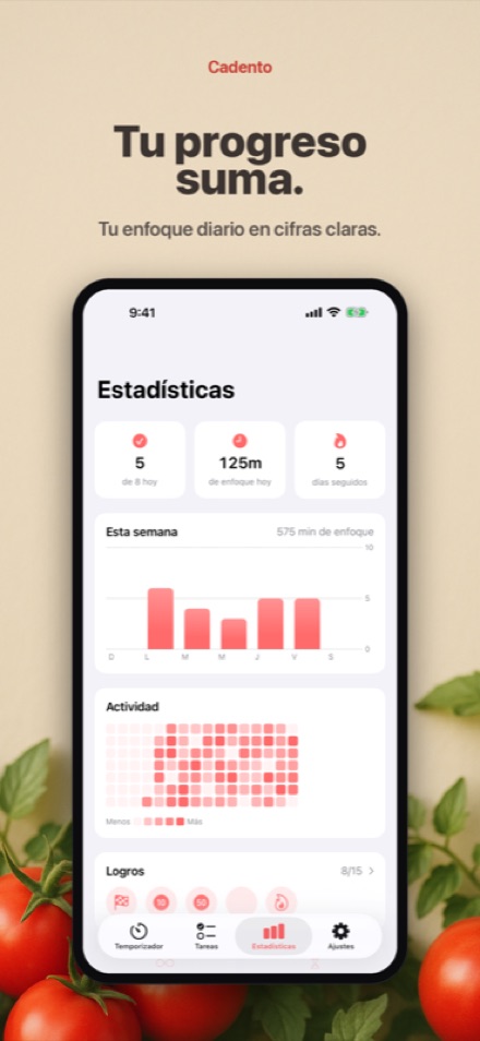 Observa cómo crece tu progreso