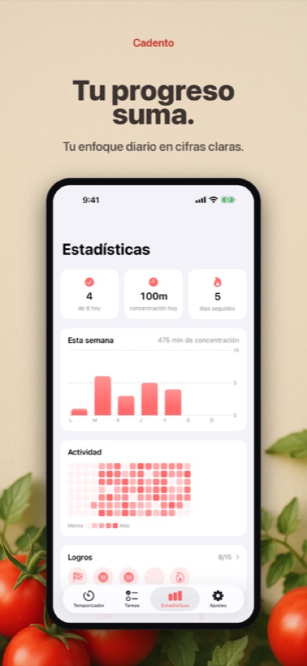 Observa cómo crece tu progreso