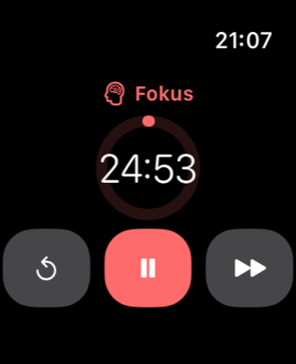 Fokus direkt vom Handgelenk