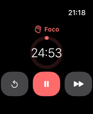 Foco direto do seu pulso