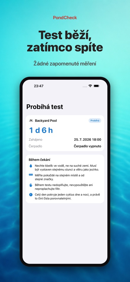 PondCheck test úniku vody 4