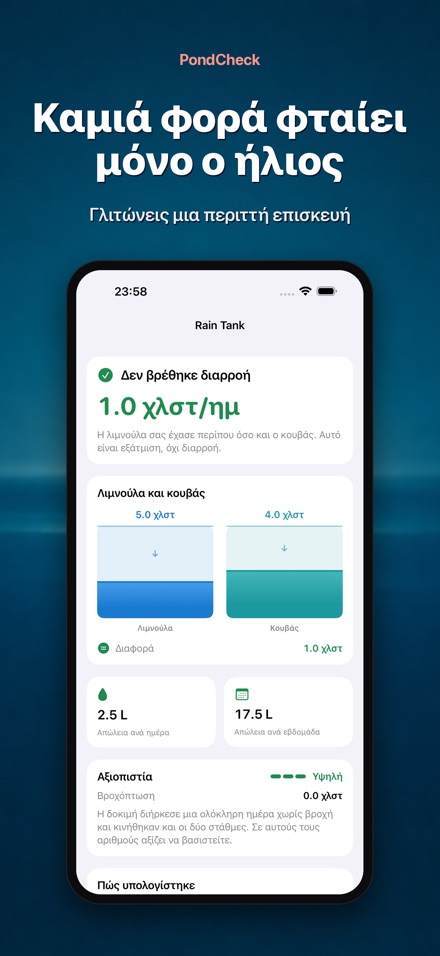PondCheck: διαρροή νερού 7