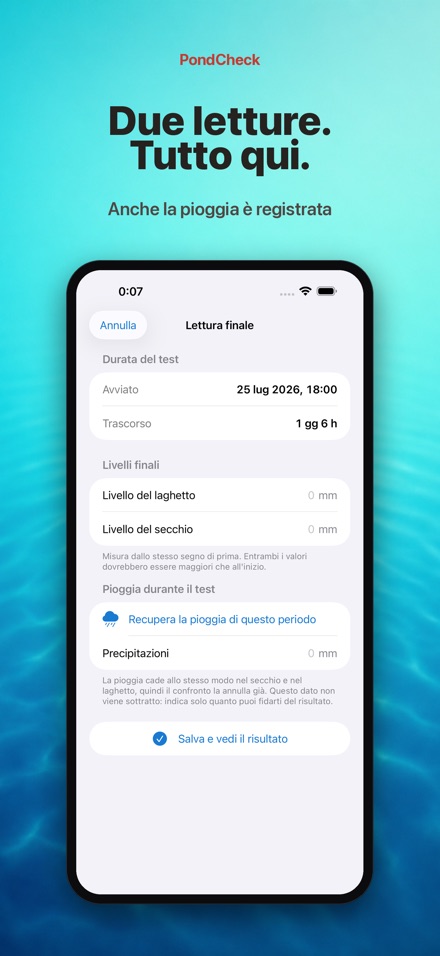 PondCheck: perdita acqua 5
