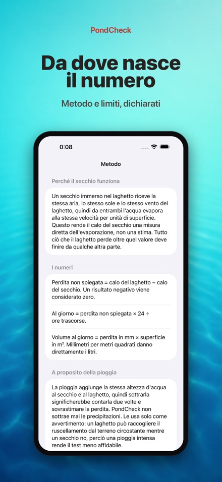 PondCheck: perdita acqua 10