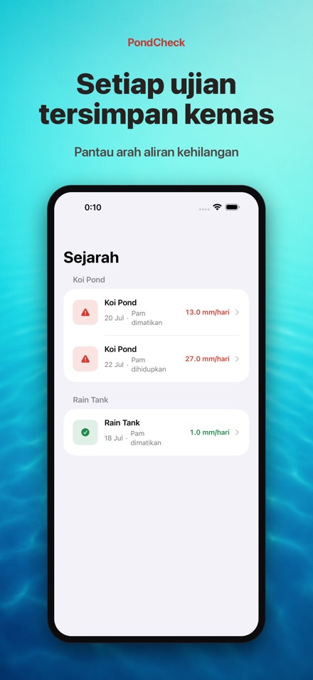 PondCheck uji bocor kolam 8