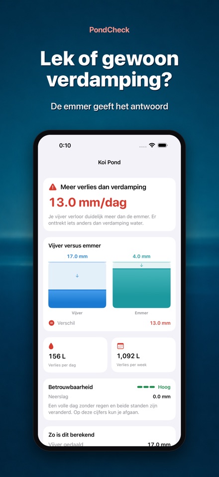 PondCheck: lekkage meten