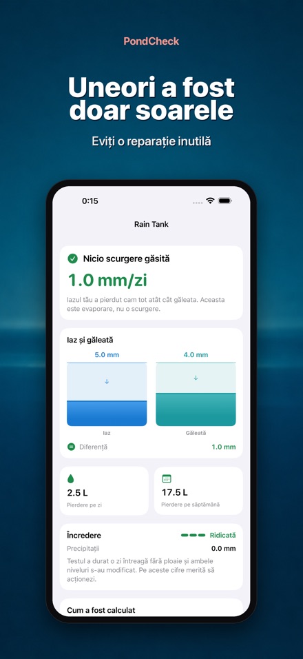 PondCheck test scurgeri iaz 7