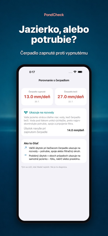 PondCheck test úniku vody 3