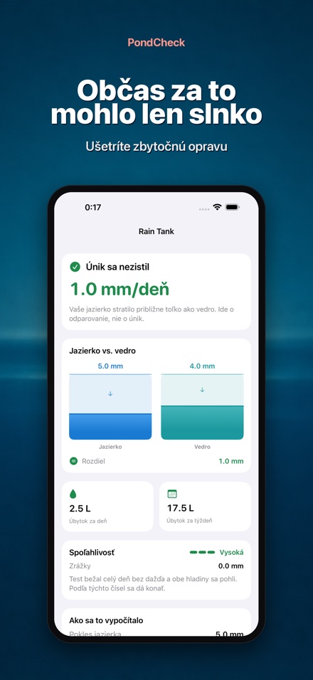PondCheck test úniku vody 7