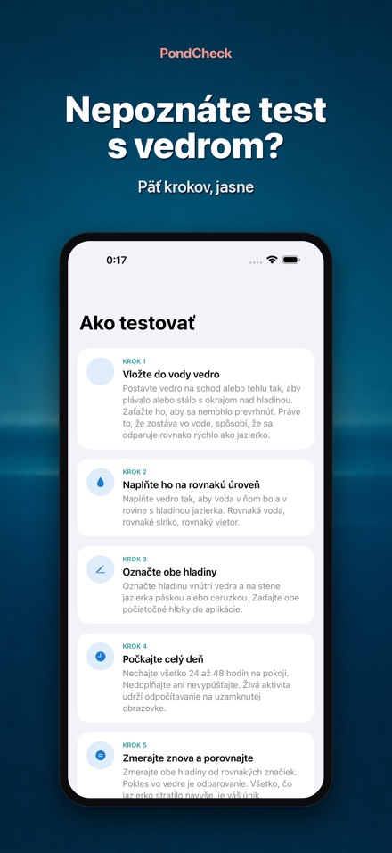 PondCheck test úniku vody 9