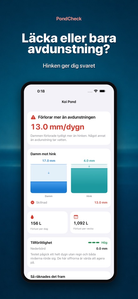 PondCheck: läcka i pool