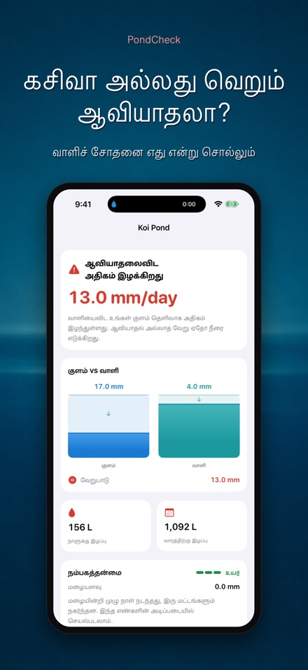 PondCheck: கசிவு சோதனை