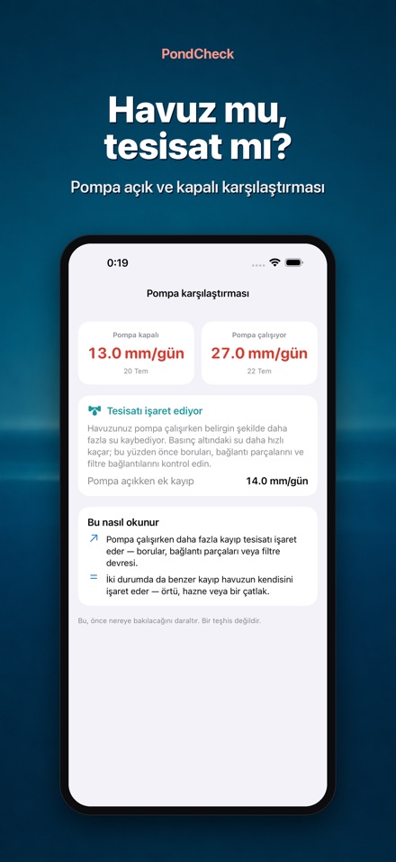 PondCheck havuz kaçak testi 3