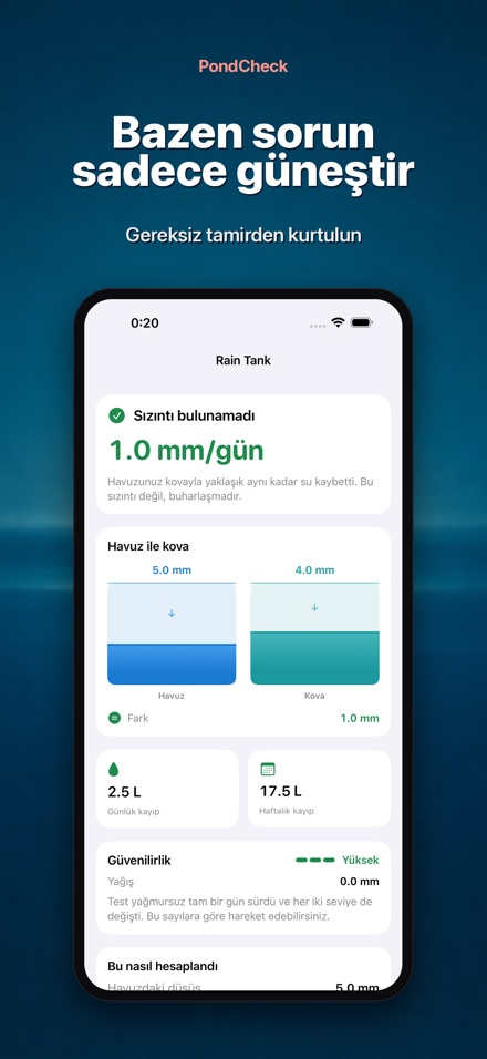 PondCheck havuz kaçak testi 7