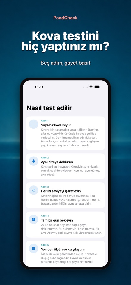PondCheck havuz kaçak testi 9