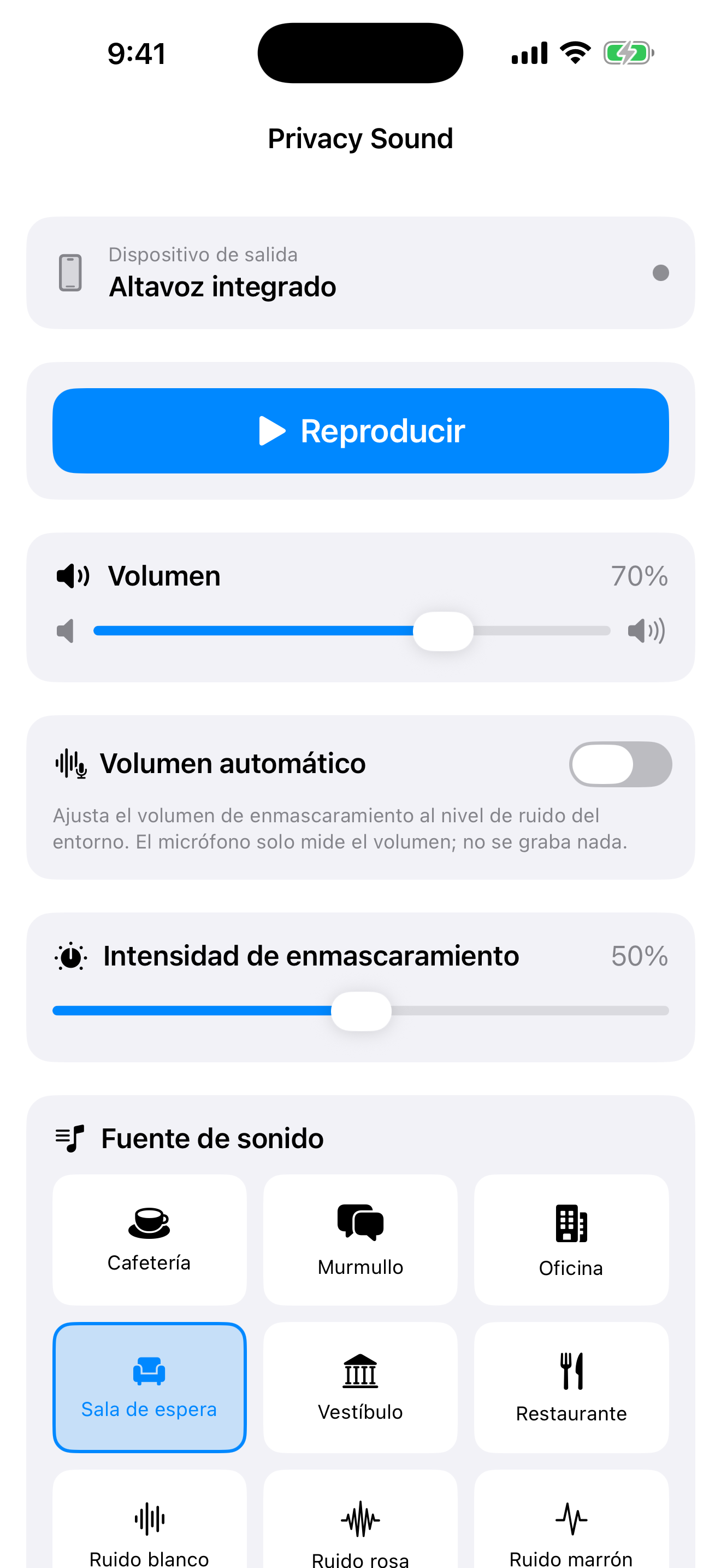Una sola pantalla sencilla
