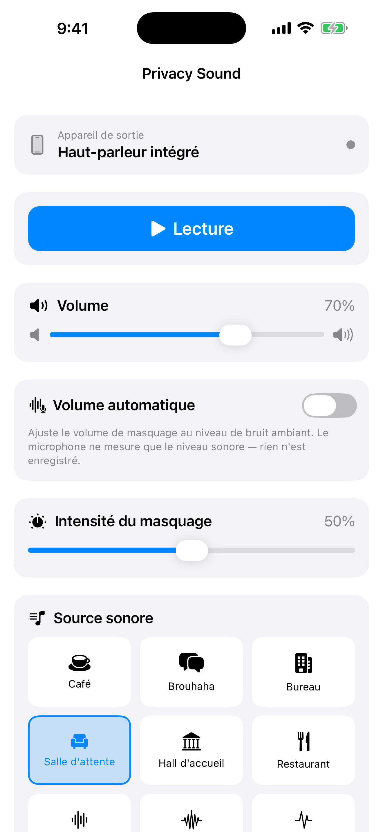 Un écran unique et simple
