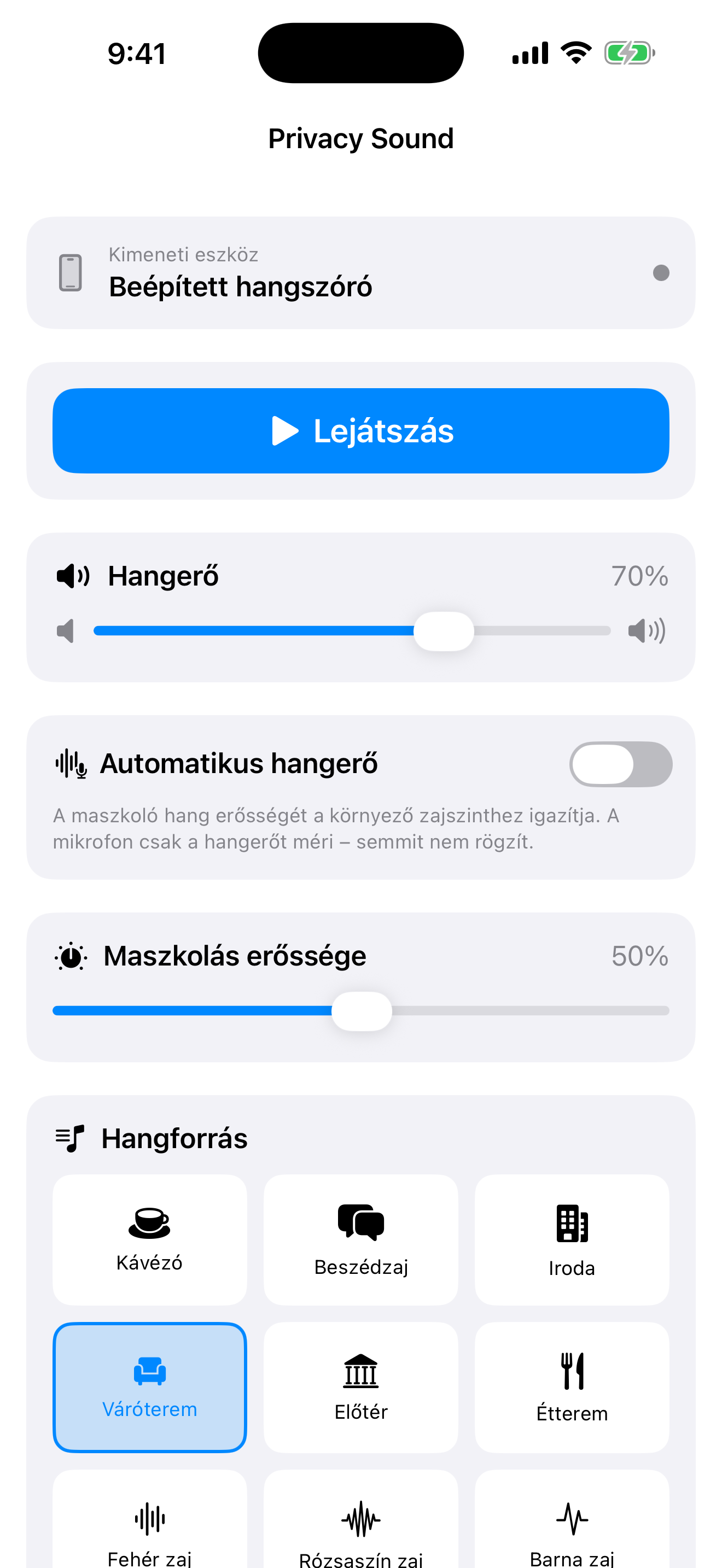 Egyetlen egyszerű képernyő