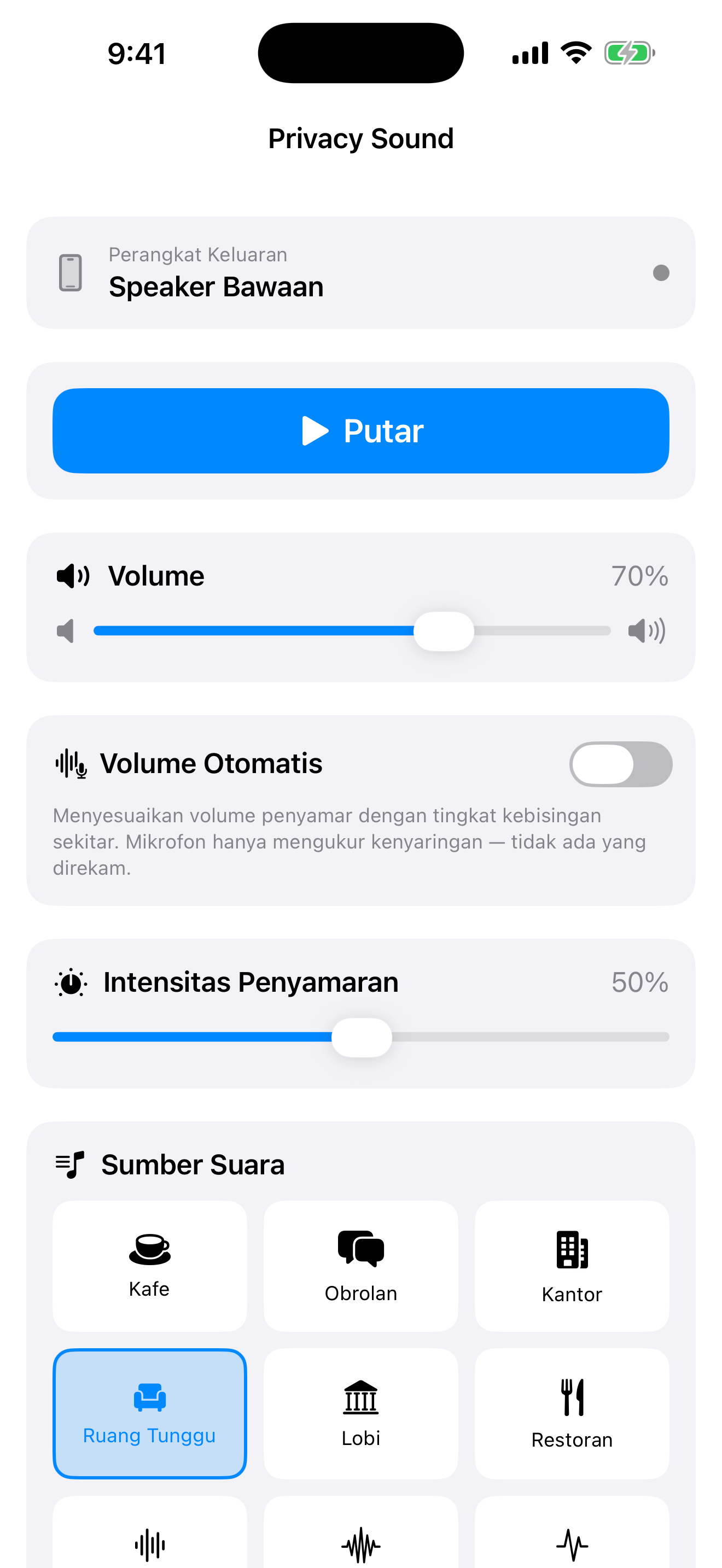 Satu layar sederhana