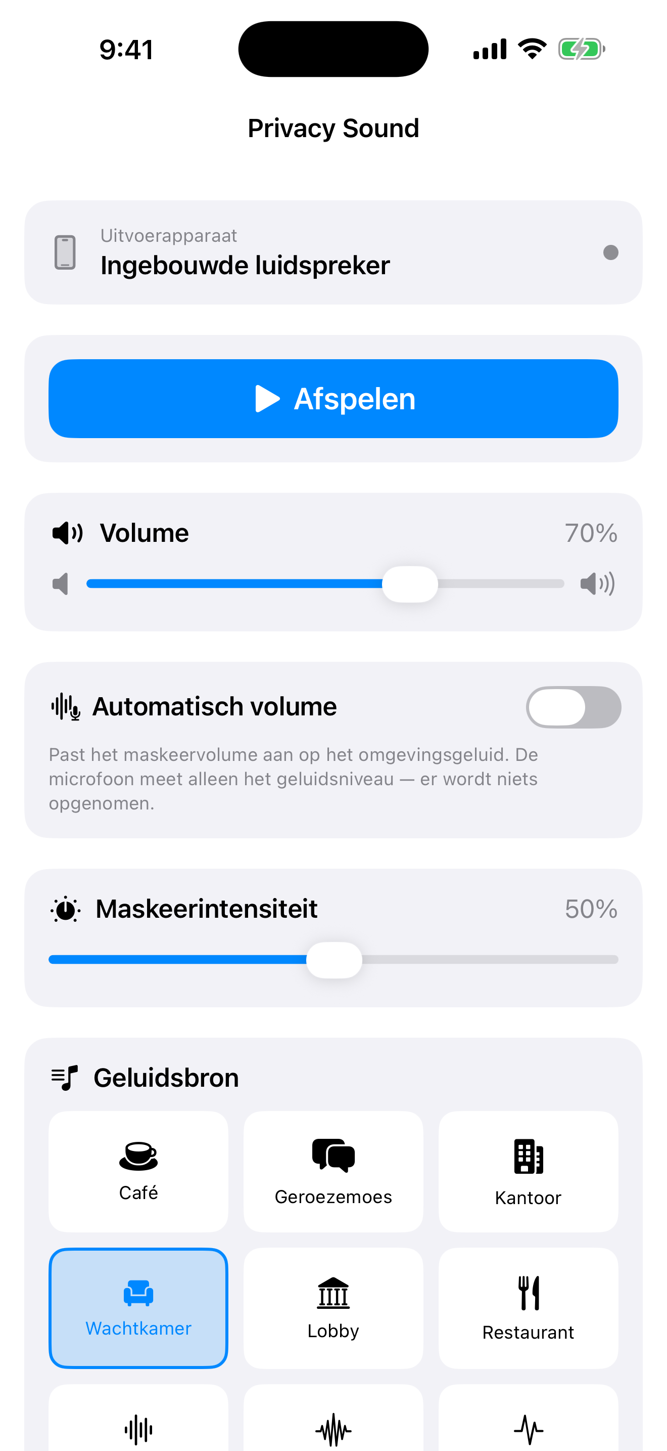 Eén eenvoudig scherm
