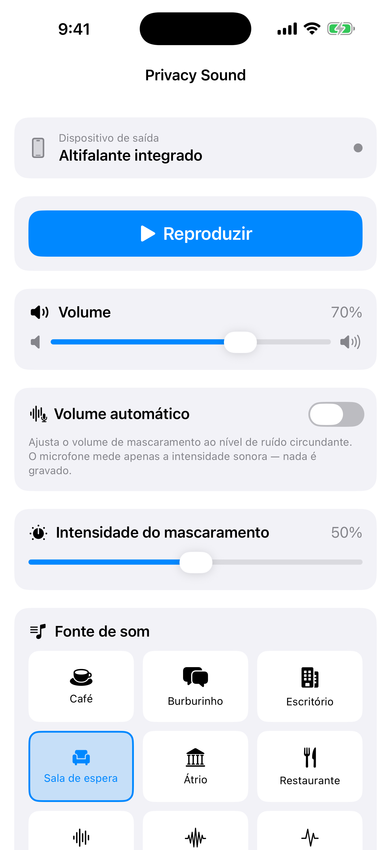 Um ecrã simples