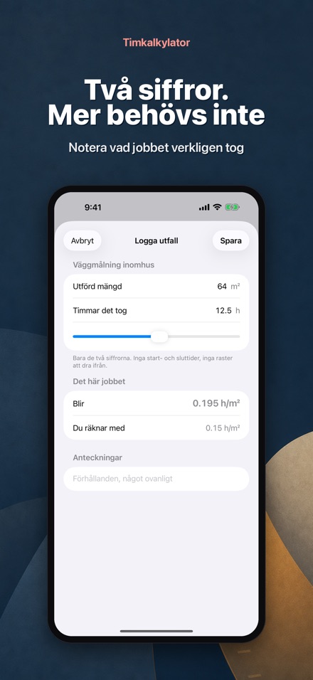Timkalkyl – arbetstid 9
