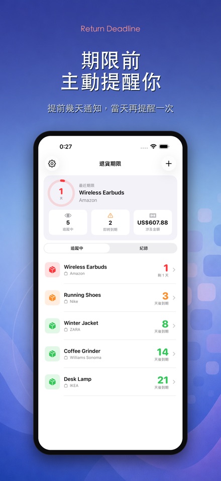 Return Deadline 退貨期限 9