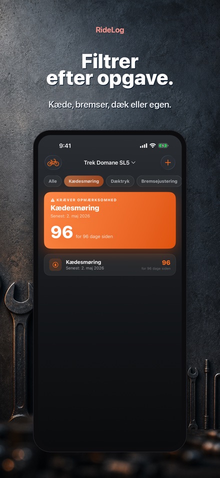 RideLog: Cykel Servicelog 3