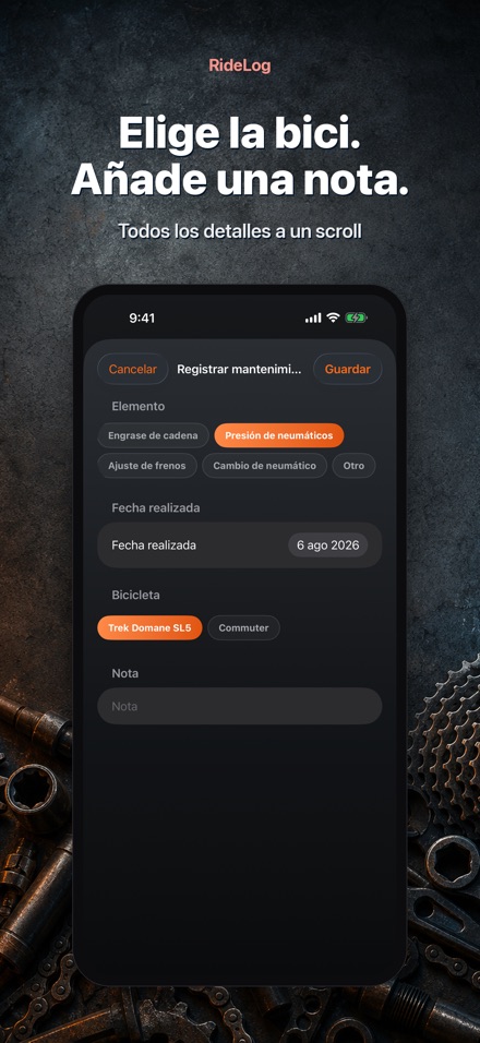RideLog: Registro de Bici 10