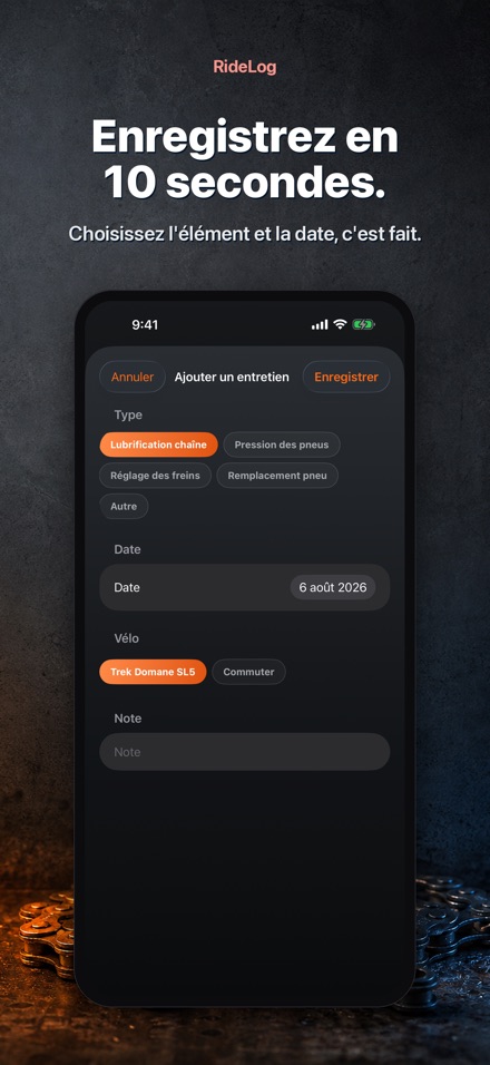 RideLog: Carnet Entretien Velo 4