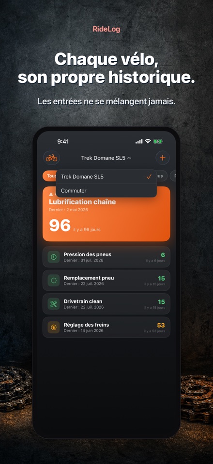 RideLog: Carnet Entretien Velo 7