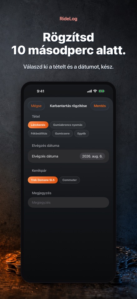 RideLog: Bicikli Szerviznaplo 4