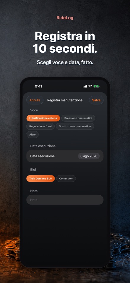 RideLog: Diario Manutenzione 4