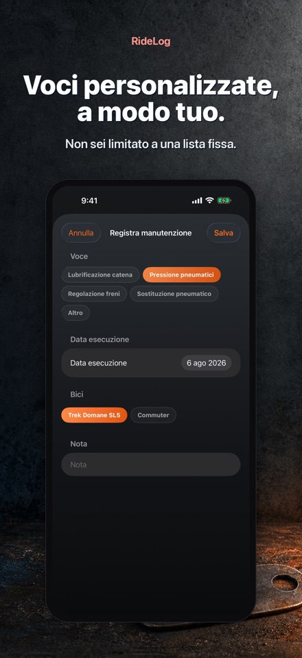 RideLog: Diario Manutenzione 5
