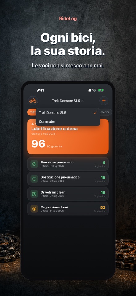 RideLog: Diario Manutenzione 7